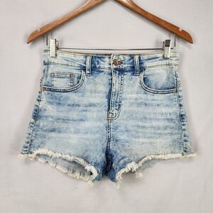 Ariya Jeans Acid Wash Denim Cut Off Shorts Women's Size 7/28 Blue High Rise